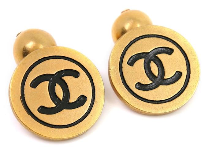 Chanel Abotoaduras pendentes CC Dourado  ref.1312766