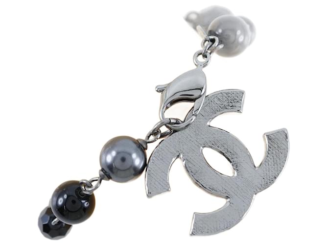 Chanel Bracciale con perle finte CC Argento  ref.1312773