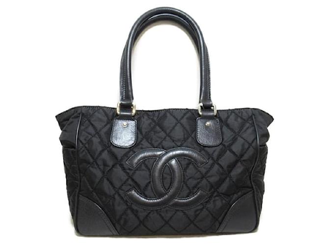 Chanel CC Matelasse New York Line Tote Bag Black Nylon  ref.1312786