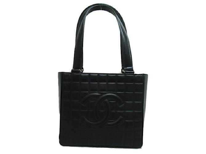 Chanel Choco Bar Leather Tote Bag Black Lambskin  ref.1312787