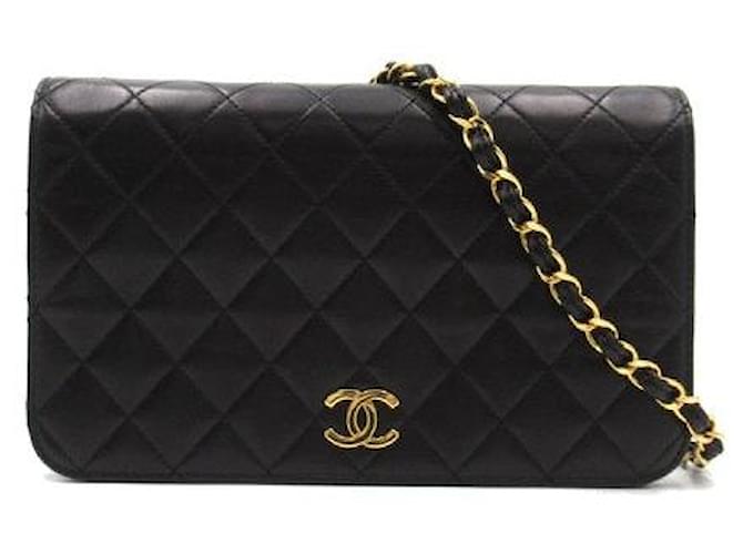 Chanel CC Quilted Leather Full Flap Bag Black Lambskin  ref.1312795