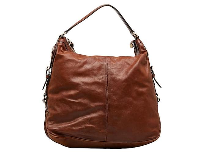 Gucci Leather Hobo Bag Brown Pony-style calfskin  ref.1312810