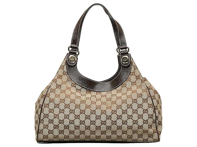 Gucci GG Canvas Shoulder Bag Brown Cloth  ref.1312812