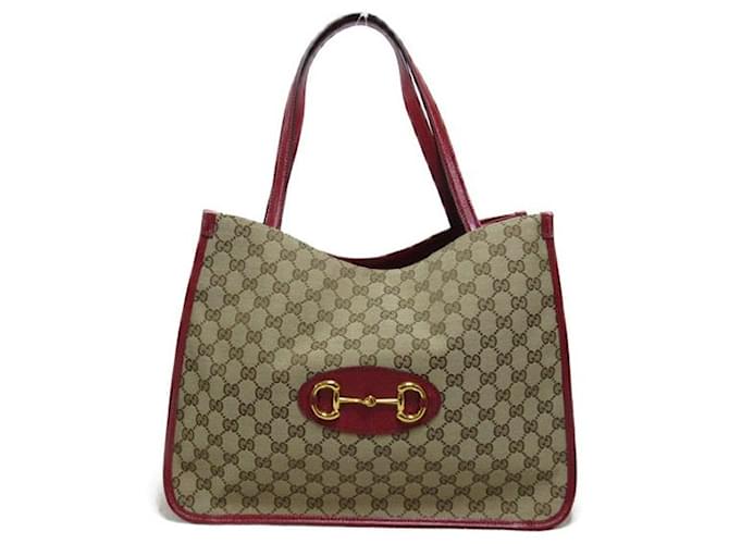 Gucci GG Canvas Horsebit Tote Bag Brown Cloth  ref.1312816