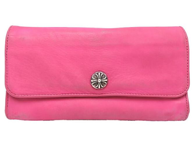 Chrome Hearts Kontinentale Brieftasche aus Leder Pink Kalbähnliches Kalb  ref.1312819