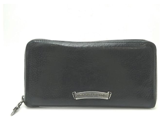 Chrome Hearts Leather zip around wallet Black Pony-style calfskin  ref.1312820