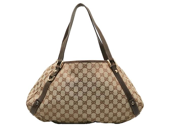 Gucci GG Canvas Abbey Shoulder Bag Brown Cloth  ref.1312846
