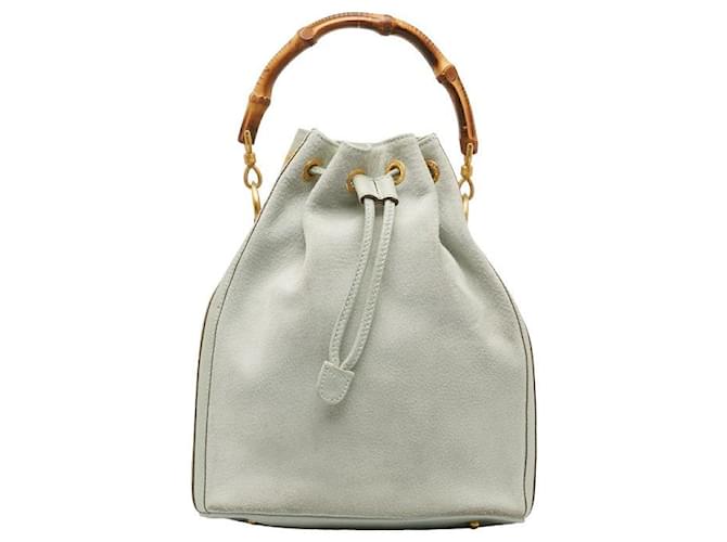 Gucci Vintage Bamboo Hobo White  ref.1312858