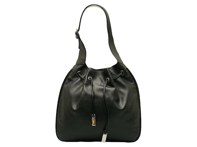 Gucci Leather Drawstring Shoulder Bag Black Pony-style calfskin  ref.1312862