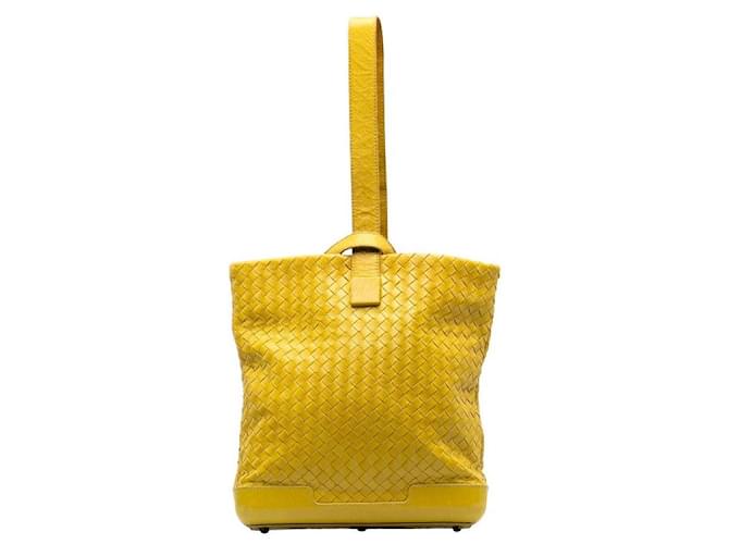 Bottega Veneta Intrecciato Leather Crossbody bag Yellow Pony-style calfskin  ref.1312885