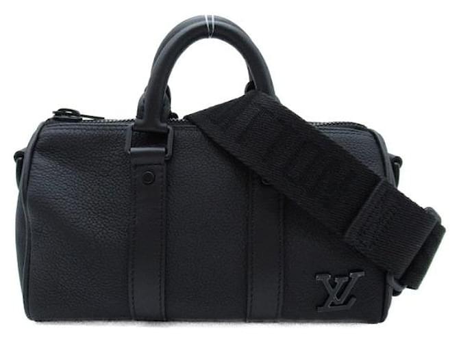 Louis Vuitton Aerograma Keepall XS Negro Cuero  ref.1313003