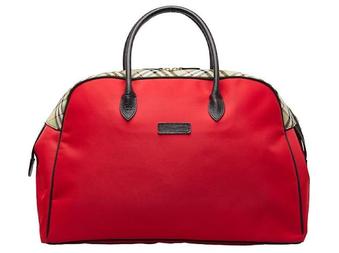 Burberry Nylon Travel Bag Red  ref.1313058