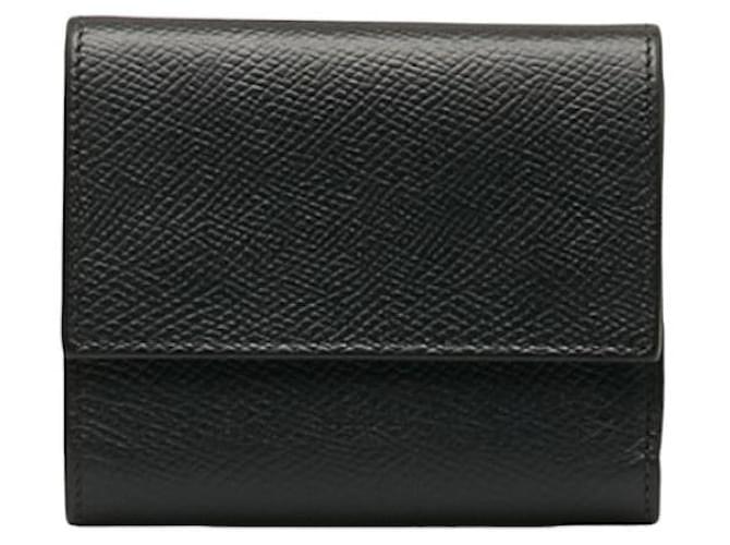 Céline Leather Bifold Small Wallet Black Pony-style calfskin  ref.1313064