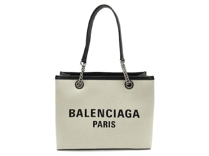 Balenciaga Logo Canvas Tote Bag Grey Cloth  ref.1313093