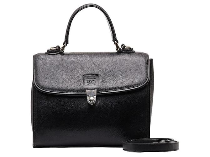 Burberry Leather Top Handle Handbag Black Pony-style calfskin  ref.1313106