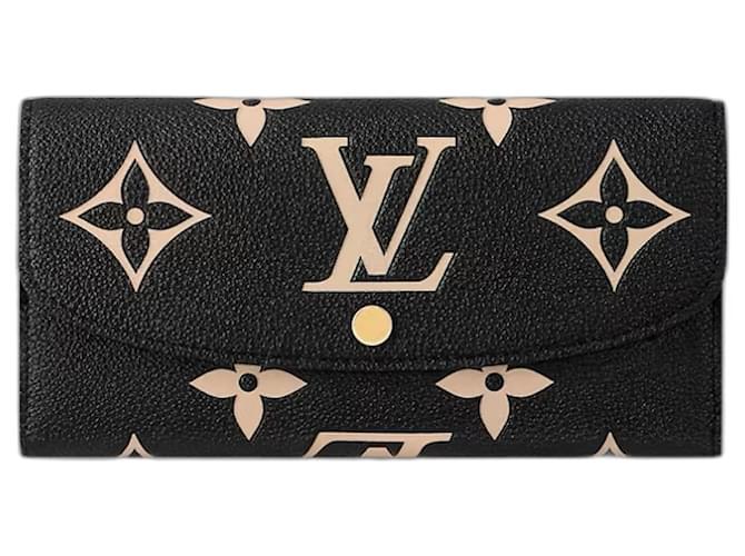 Louis Vuitton Portefeuille LV Emilie en cuir embossé Noir  ref.1313179
