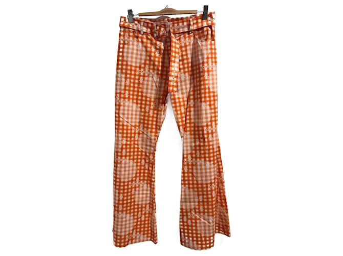 Pantalon COURREGES T.fr 42 cotton Coton Orange  ref.1313279