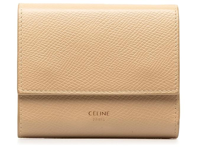 Céline Brown Celine Leather Trifold Wallet  ref.1313294