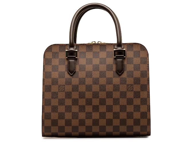 Brown Louis Vuitton Damier Ebene Triana handbag Braun Leder  ref.1313295
