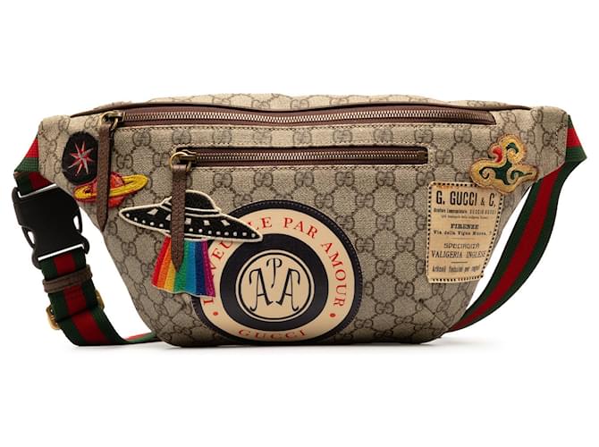 Brown Gucci GG Supreme Courrier Belt Bag Cloth  ref.1313296