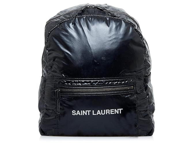 Black Saint Laurent Logo Nuxx Nylon Backpack Cloth  ref.1313309