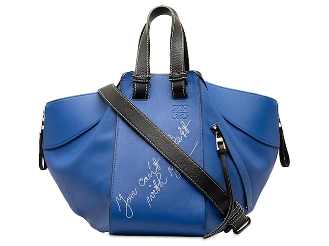 Bolso satchel pequeño azul LOEWE Can't Take It Hammock Bag Cuero  ref.1313313