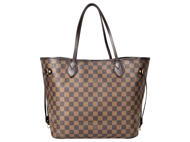 Louis Vuitton Damier Ebene Neverfull MM Shopper Bag Brown Cloth  ref.1313336