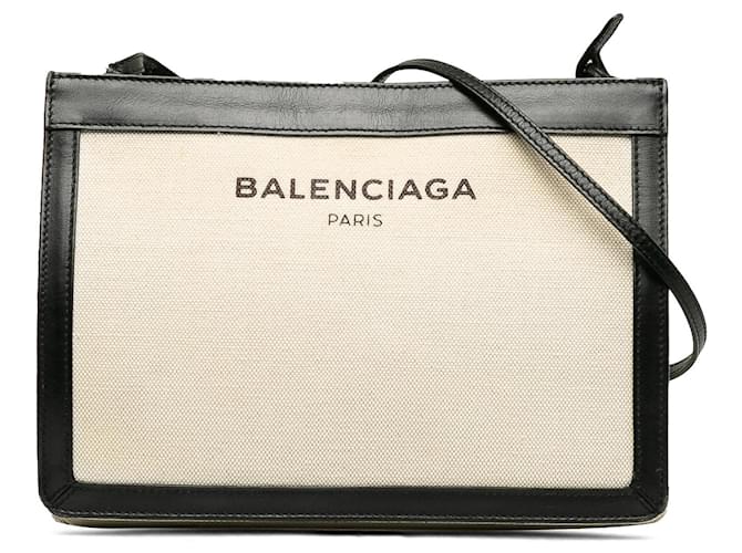 Braune Balenciaga-Umhängetasche mit Pochette in Marineblau Leder  ref.1313357