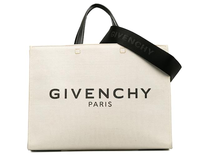 Bolsa de compras marrom Givenchy Canvas média G-Tote Couro  ref.1313361