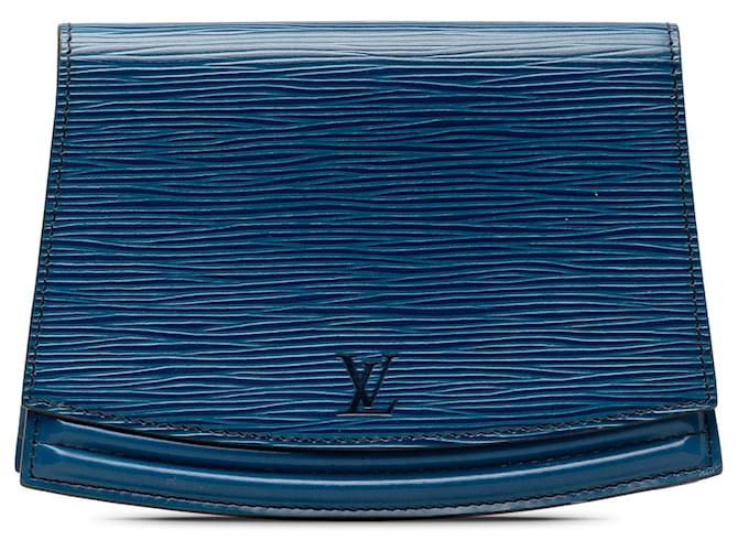 Bolsa Louis Vuitton Epi Tilsitt Azul Couro  ref.1313378