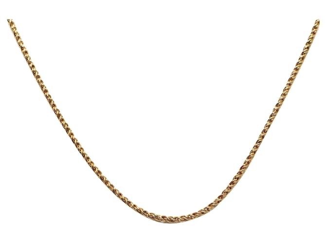 Gold Dior CD Oval Logo Chain Necklace Golden Yellow gold  ref.1313380