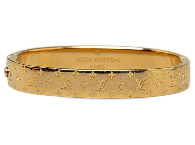 Gold Louis Vuitton Nanogram Cuff Costume Bracelet Golden Metal  ref.1313383