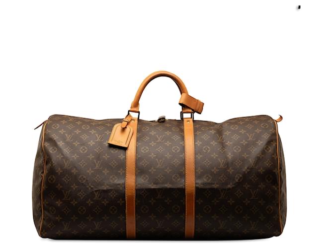 Brown Louis Vuitton Monogram Keepall 60 Travel bag Leather  ref.1313409