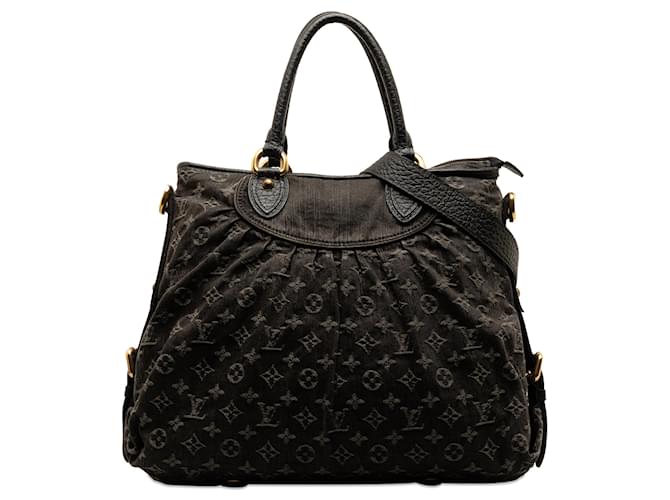 Bolso satchel Neo Cabby GM de mezclilla con monograma de Louis Vuitton negro Cuero  ref.1313419