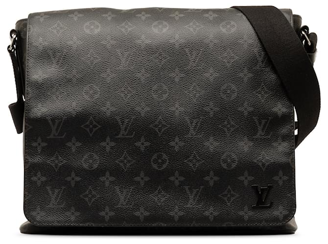 Black Louis Vuitton Monogram Eclipse District MM Crossbody Bag Cloth  ref.1313424