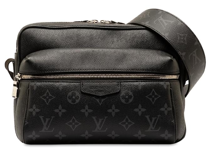 Bolso bandolera mensajero para exteriores Taigarama con monograma de Louis Vuitton negro Cuero  ref.1313425