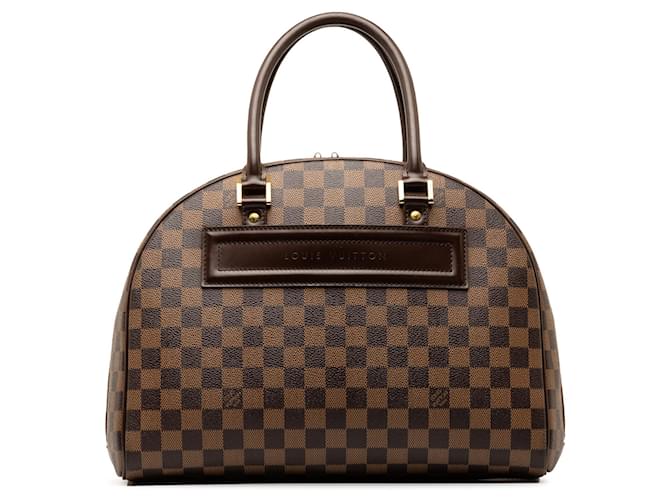 Brown Louis Vuitton Damier Ebene Nolita Travel Bag Leather  ref.1313432
