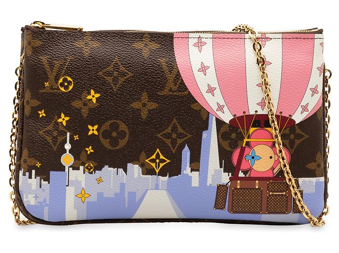 Borsa a tracolla Illustre Vivienne Shanghai con zip Pochette foderata con monogramma marrone Louis Vuitton