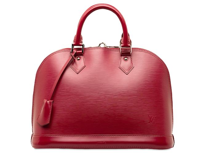 Bolso rojo Louis Vuitton Epi Alma PM Roja Cuero  ref.1313438