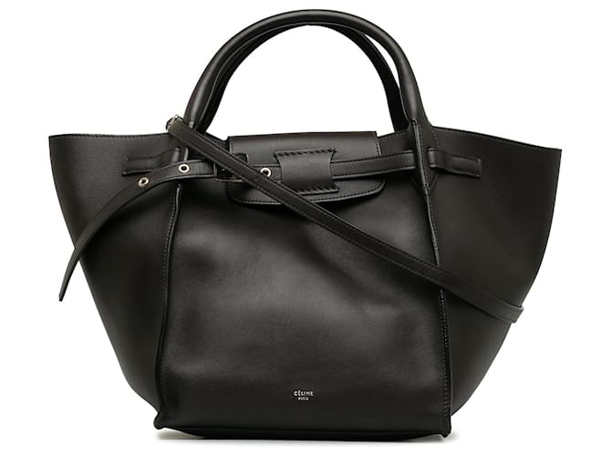 Big Bag Céline Bolso satchel grande pequeño Celine negro Cuero  ref.1313453