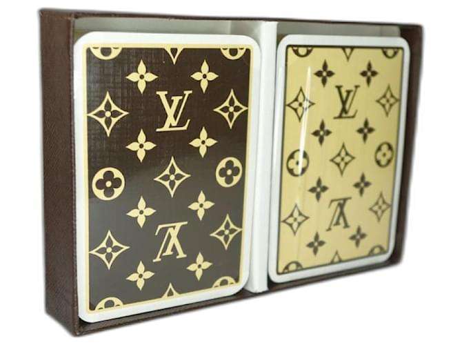 Louis Vuitton - Coffret deux jeux de cartes Marron Jaune  ref.1313516