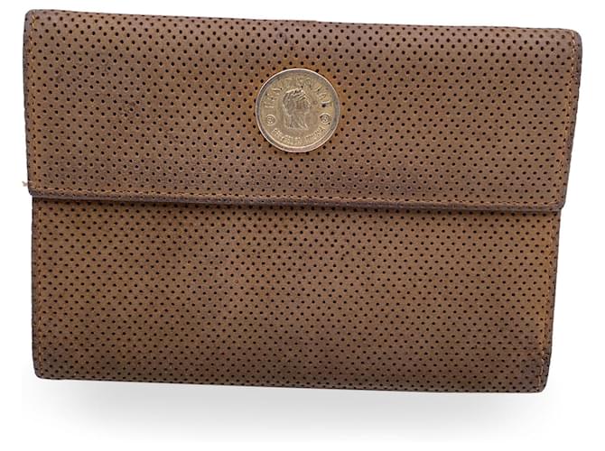 Fendissime Fendi Vintage Beige Geldbörse aus perforiertem Leder  ref.1313528