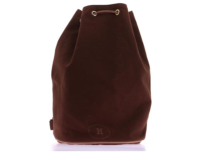 Hermès HERMES  Backpacks T.  cotton Brown  ref.1313576