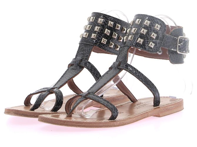 K Jacques sandals T.EU 37 Exotic leathers Black