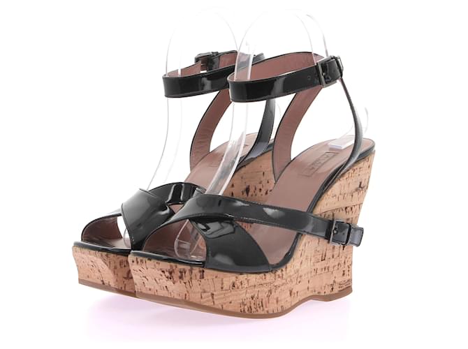 Alaïa ALAIA  Sandals T.eu 37 Patent leather Black  ref.1313599