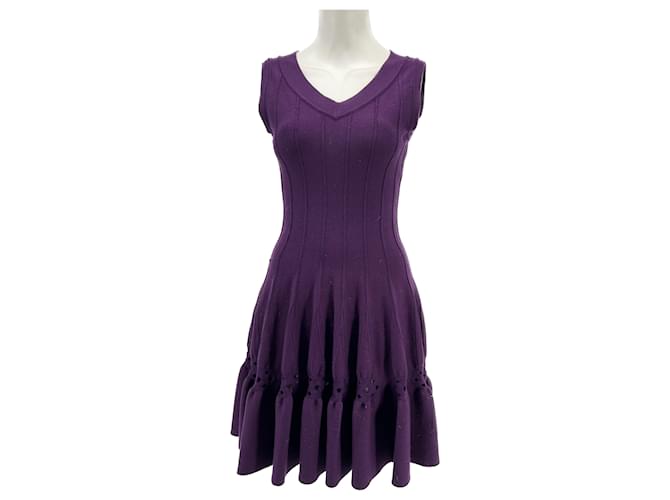 Alaïa ALAIA  Dresses T.fr 40 Wool Purple  ref.1313602