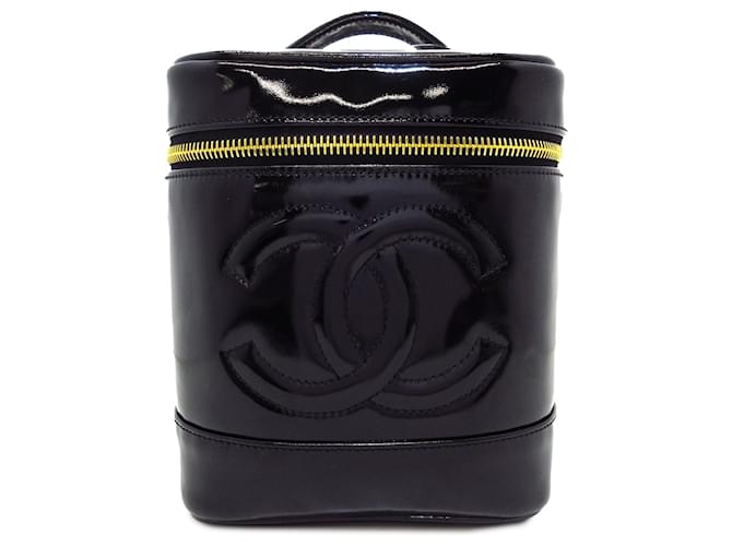 Chanel Black CC Vanity Bag Leather Patent leather  ref.1313682