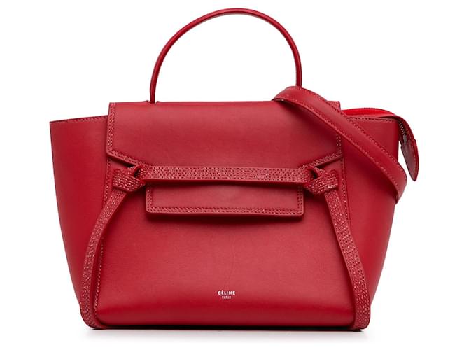 Céline Celine Red Mini Belt Bag Leather Pony-style calfskin  ref.1313739