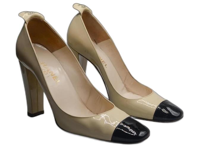 Chanel Heels Beige Patent leather  ref.1313740
