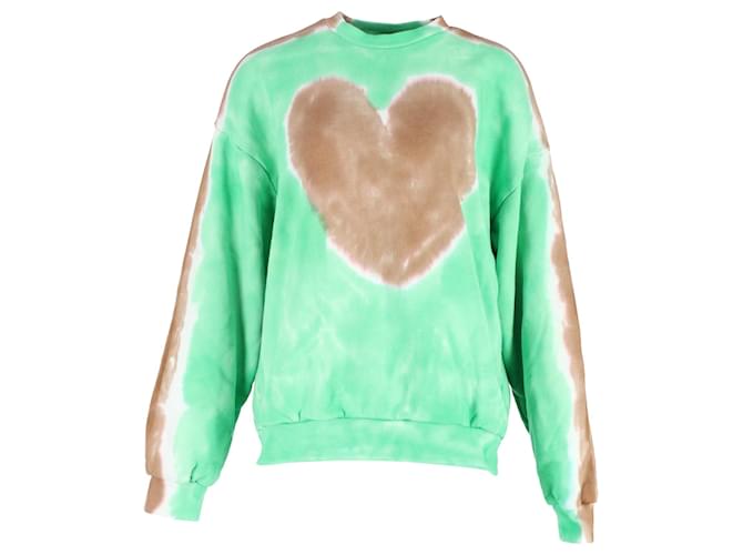 Acne Studios Heart Tie-Dye Sweatshirt in Green Organic Cotton  ref.1313742